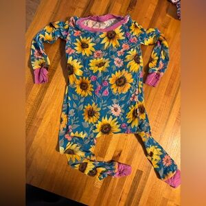 Little Sleepies Limited Edition sunflower 2 piece pajamas. 2T.